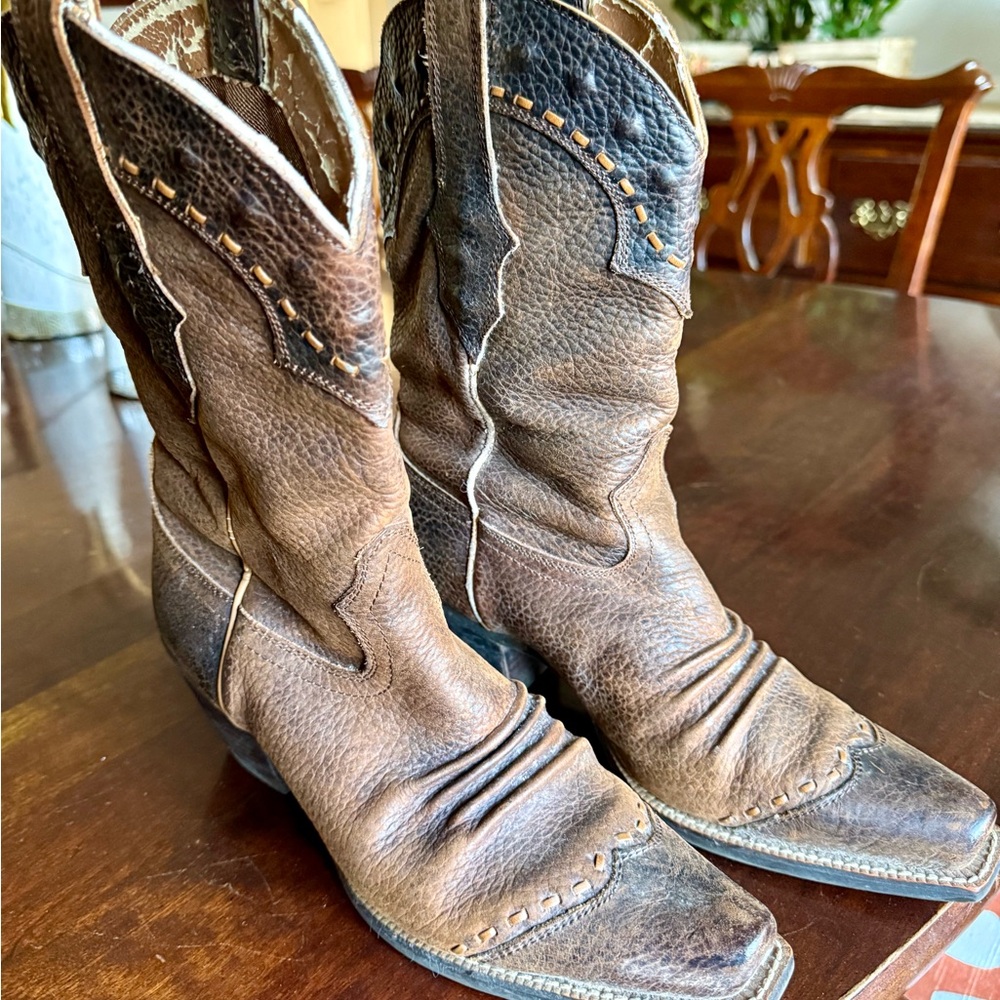 Ariat Brown Heeled Boots-gorgeous details.